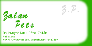 zalan pets business card