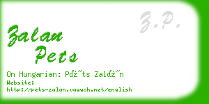 zalan pets business card